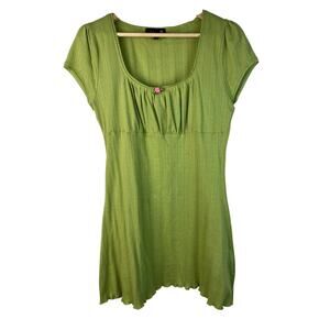 Delia's Women's Size S Green Scoop Neck Retro Babydoll Mini Dress
